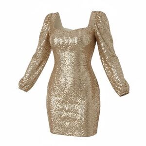 Lilly Pulitzer Gold Sequin Long Sleeve Dress
